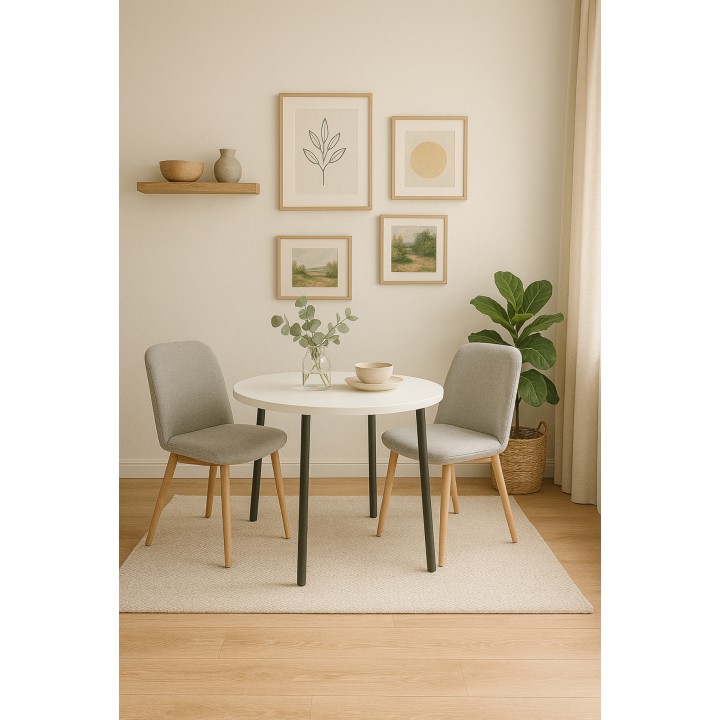 Okrągły stół nierozkładany Sims 90 biały