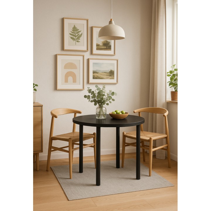 Okrągły stół nierozkładany Sims 100 czarny