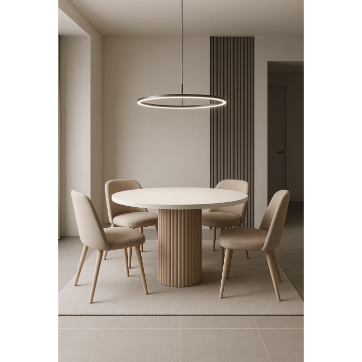 Okrągły stół nierozkładany Nesta 110 biały kaszmirowe nogi