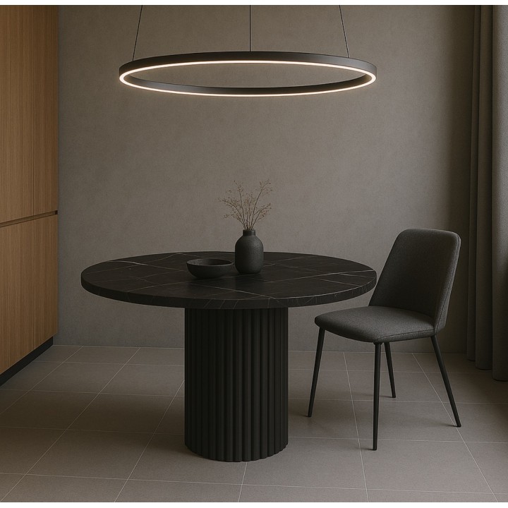 Okrągły stół nierozkładany Nesta 100 czarny marmur