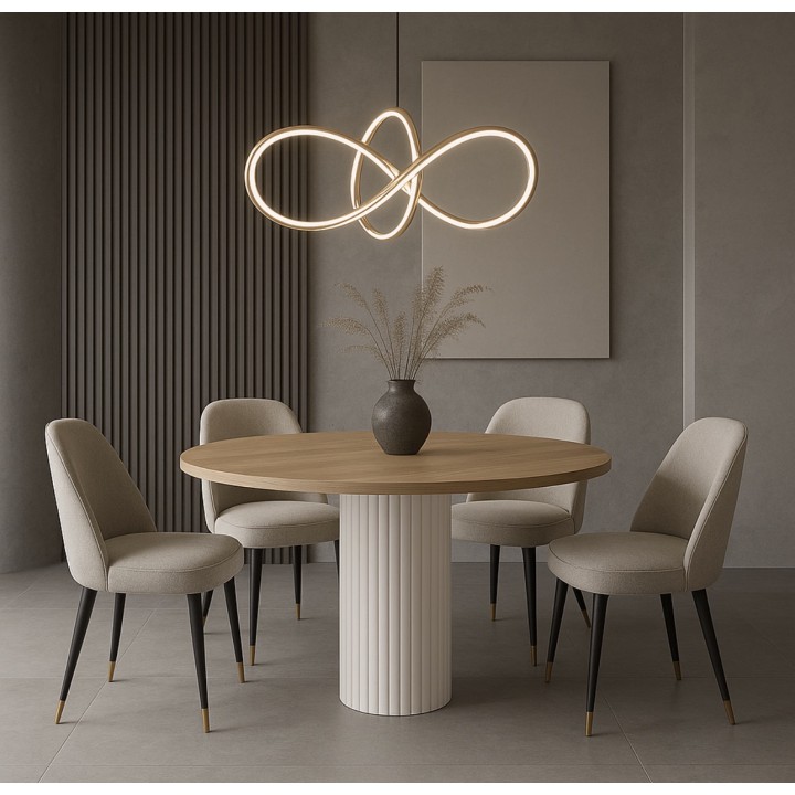 Okrągły stół nierozkładany Nesta 110 dąb sonoma białe nogi