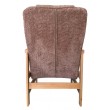 Klasyczny pikowany fotel wypoczynkowy dla seniora na drewnianym stelażu Ludwik różowy jasny dąb