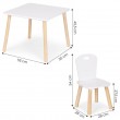 Zestaw mebli dla dzieci Ecotoys stolik + 2 krzesła białe