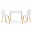 Zestaw mebli dla dzieci Ecotoys stolik + 2 krzesła białe