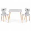Zestaw mebli dla dzieci Ecotoys stolik + 2 krzesła szare