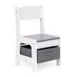 Zestaw mebli dla dzieci Ecotoys stolik z tablicą kredową + 2 krzesła białe