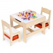 Zestaw mebli dla dzieci Ecotoys stolik z tablicą kredową + 2 krzesła