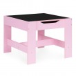 Zestaw mebli dla dzieci Ecotoys stolik z tablicą kredową + 2 krzesła różowe