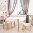 Zestaw mebli dla dzieci Ecotoys stolik z tablicą kredową + 2 krzesła białe