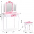 Toaletka dla dziewczynki potrójne lustro różowa