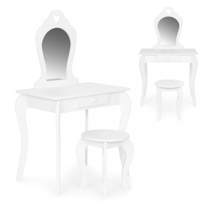 Toaletka dla dziewczynki z lustrem biała