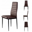 Zestaw 4 krzeseł tapicerowanych Modern ekoskóra brązowa