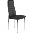 Zestaw 4 krzeseł tapicerowanych Modern ekoskóra czarna chromowane nogi