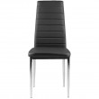 Zestaw 4 krzeseł tapicerowanych Modern ekoskóra czarna chromowane nogi