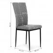 Zestaw 4 krzeseł tapicerowanych Tuto szare