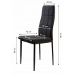 Zestaw 4 krzeseł tapicerowanych Tufalo czarne