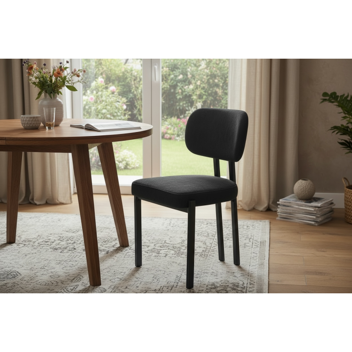 Krzesło tapicerowane Kelis czarne