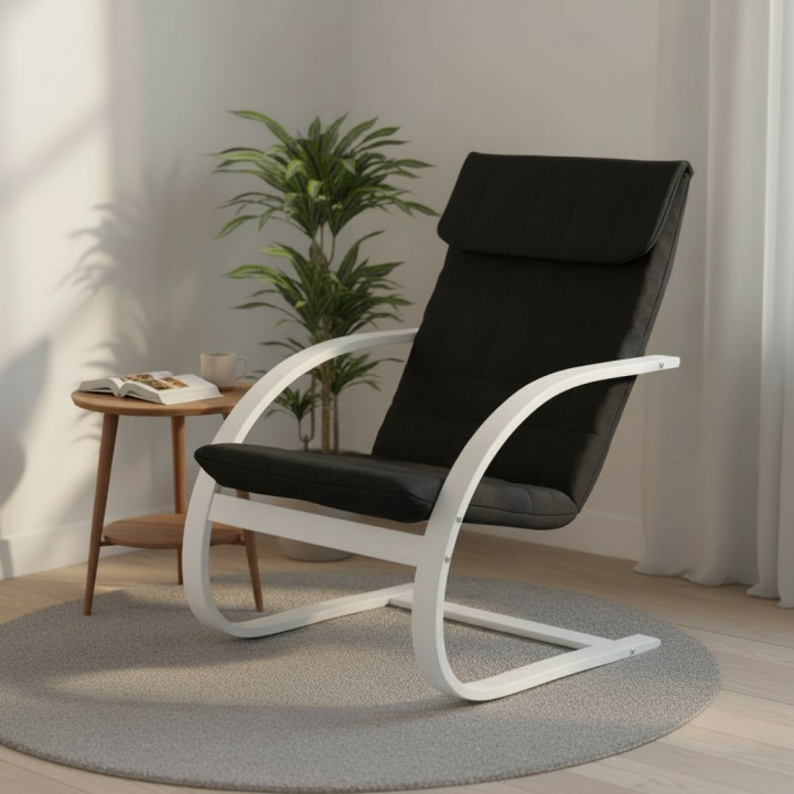 Fotel Finka Modern czarny biały stelaż