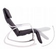 Bujany fotel Finka Modern z regulowanym podnóżkiem szary biały stelaż