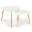 Zestaw 2 owalnych stolików kawowych w stylu skandynawskim  Scandi