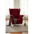 Fotel uszak Caro w stylu glamour bordowy