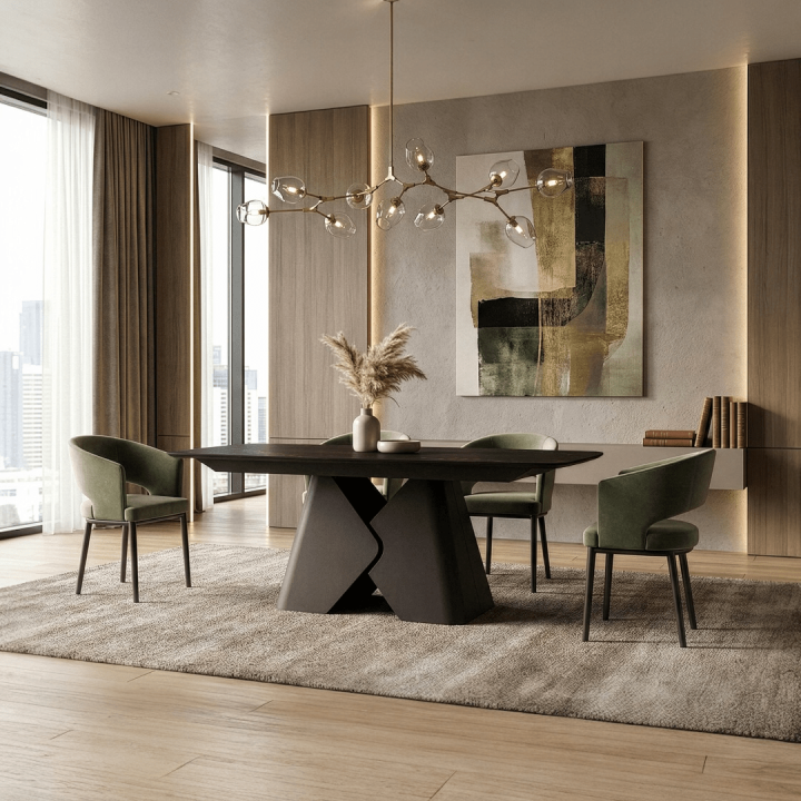 Prostokątny stół rozkładany Prisma 180 czarna podstawa