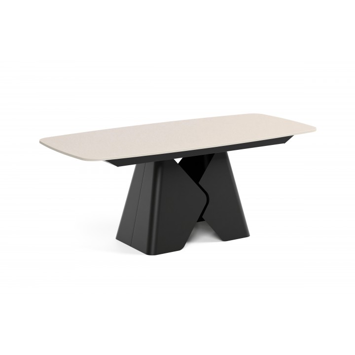 Prostokątny stół rozkładany Prisma 180 czarna podstawa