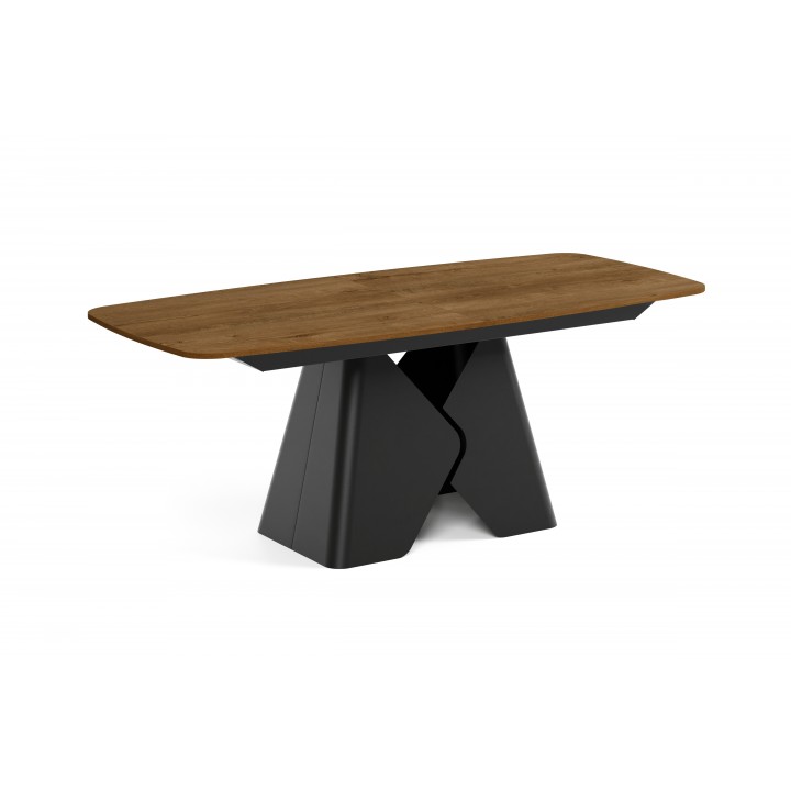 Prostokątny stół rozkładany Prisma 200 czarna podstawa