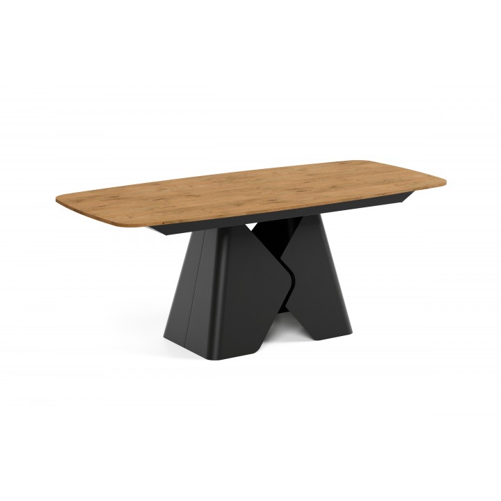 Prostokątny stół rozkładany Prisma 200 czarna podstawa