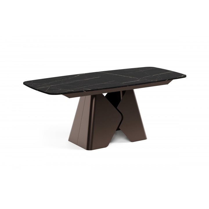 Prostokątny stół rozkładany Prisma 180 brązowa podstawa