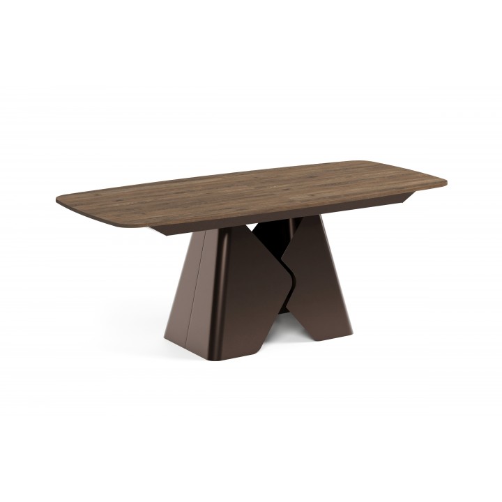 Prostokątny stół rozkładany Prisma 180 brązowa podstawa