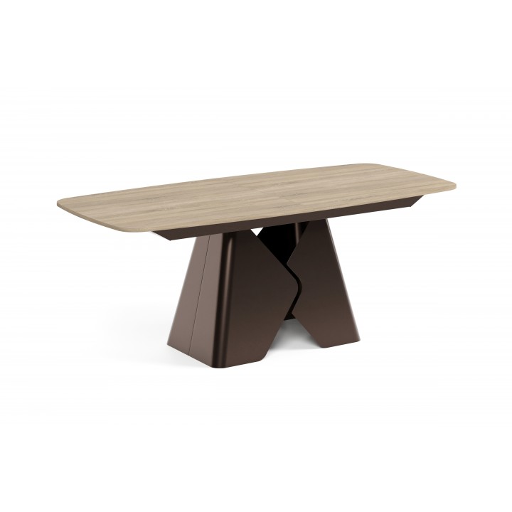 Prostokątny stół rozkładany Prisma 180 brązowa podstawa