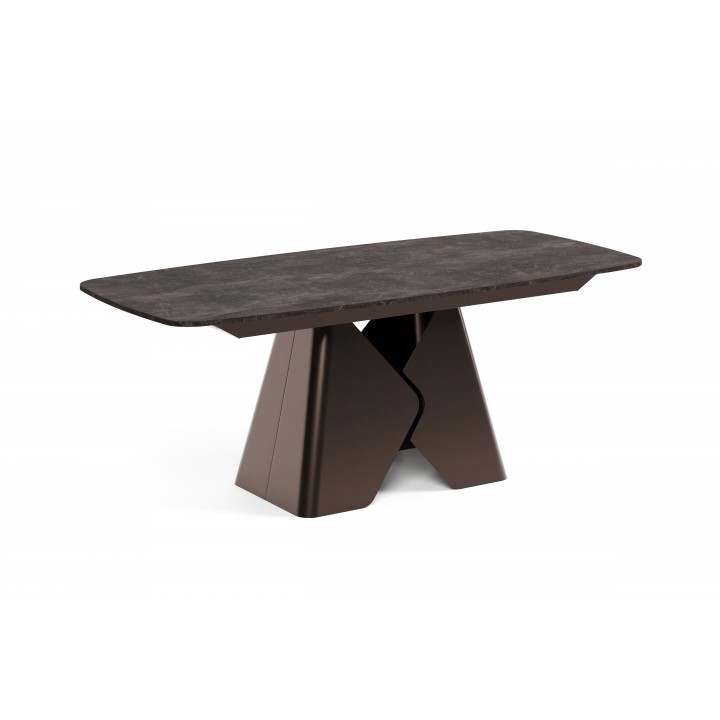 Prostokątny stół rozkładany Prisma 180 brązowa podstawa