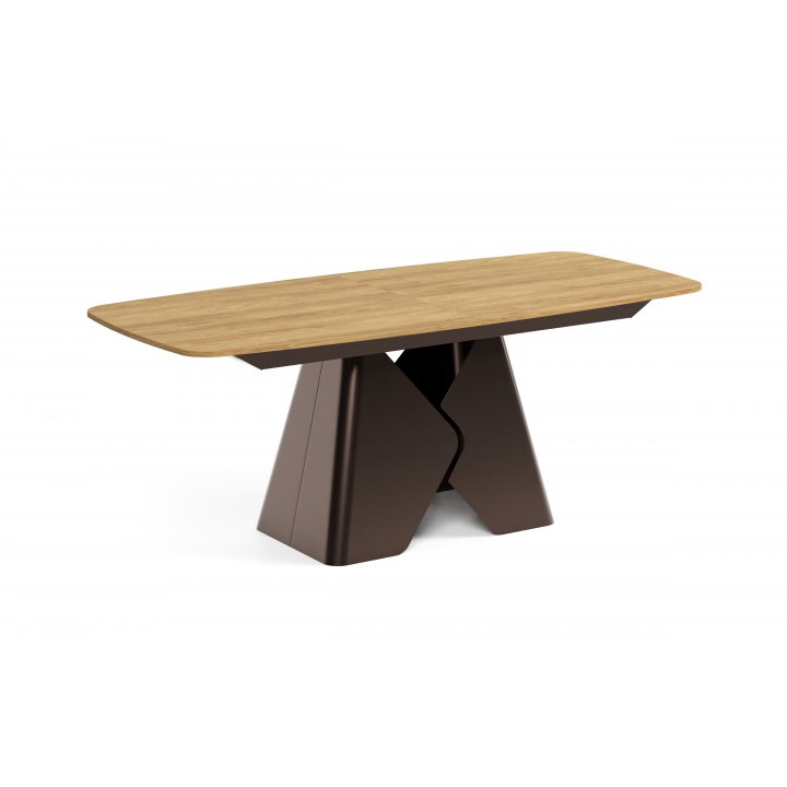 Prostokątny stół rozkładany Prisma 200 brązowa podstawa