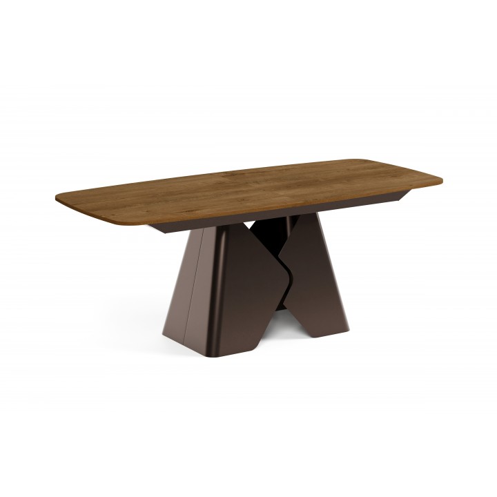 Prostokątny stół rozkładany Prisma 200 brązowa podstawa