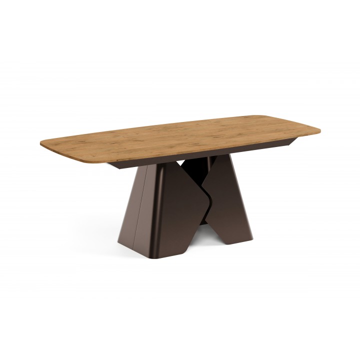 Prostokątny stół rozkładany Prisma 200 brązowa podstawa