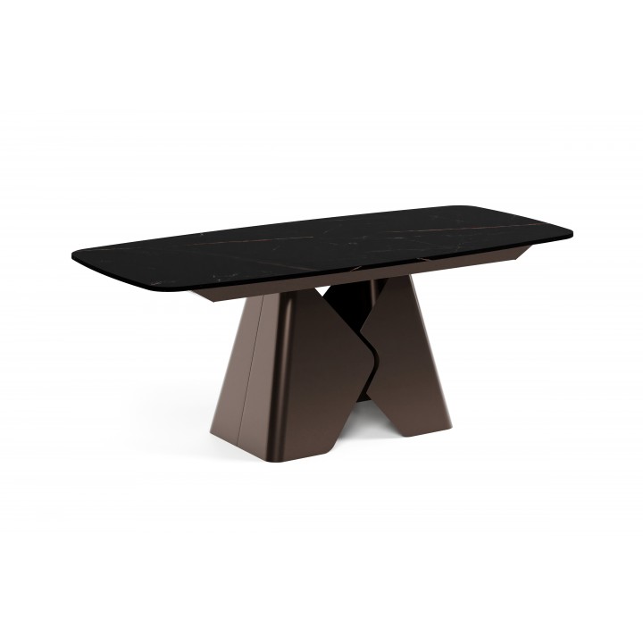 Prostokątny stół rozkładany Prisma 200 brązowa podstawa