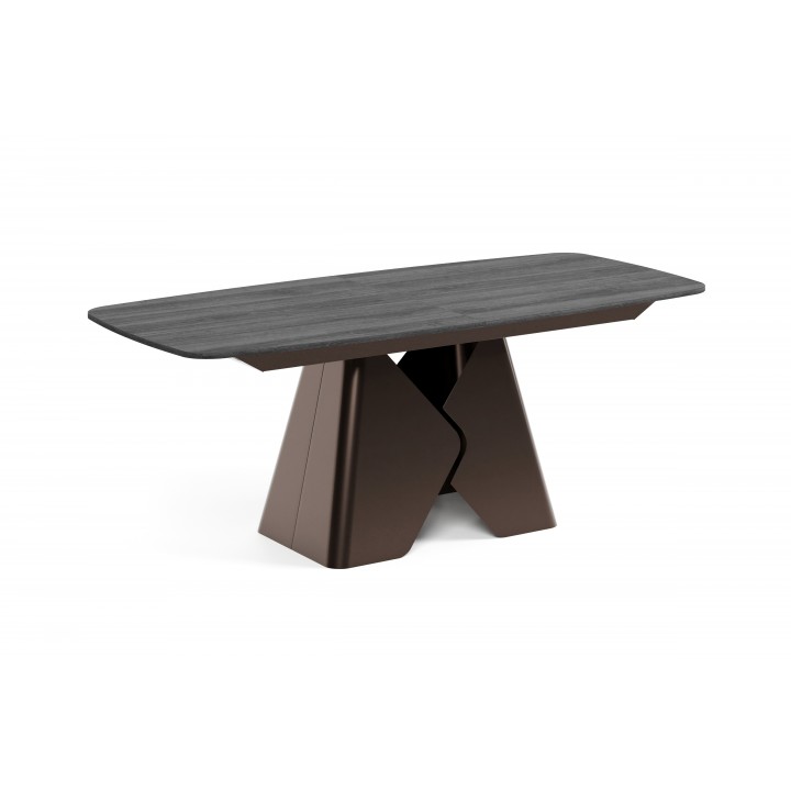 Prostokątny stół rozkładany Prisma 200 brązowa podstawa