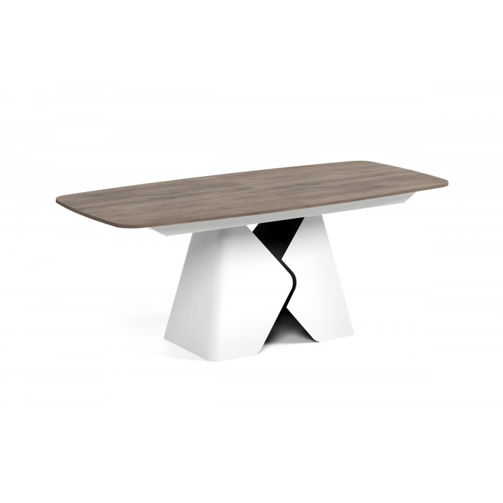 Prostokątny stół rozkładany Prisma 180 biała podstawa