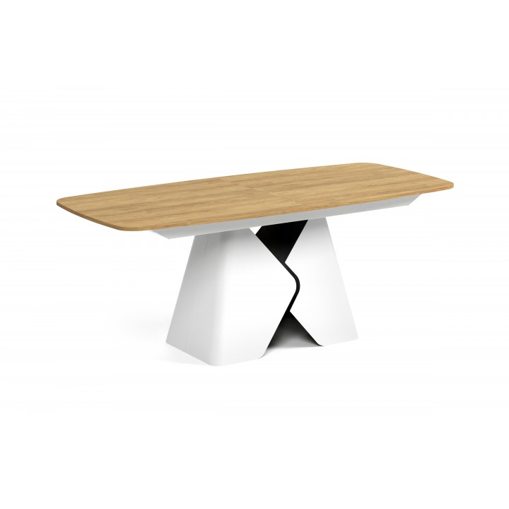 Prostokątny stół rozkładany Prisma 180 biała podstawa