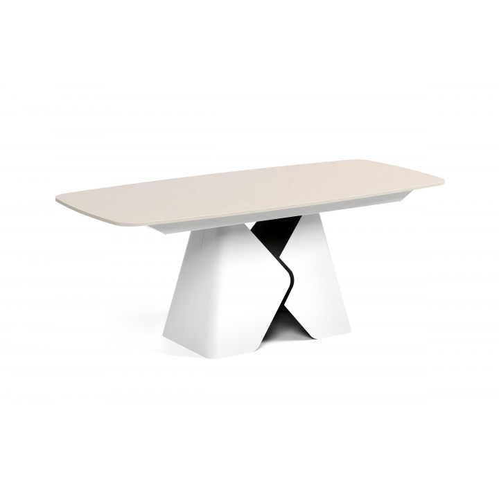 Prostokątny stół rozkładany Prisma 180 biała podstawa