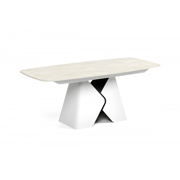 Prostokątny stół rozkładany Prisma 180 biała podstawa