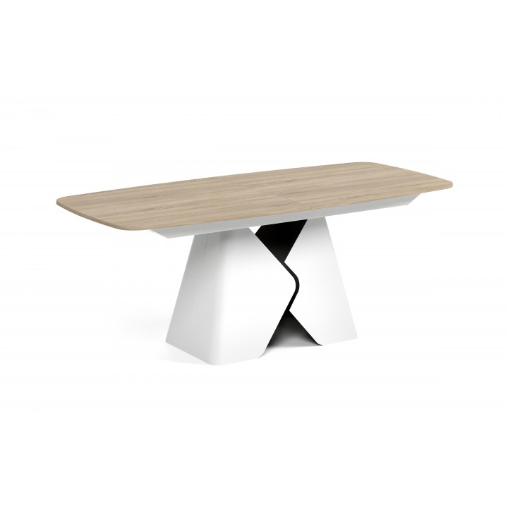 Prostokątny stół rozkładany Prisma 180 biała podstawa