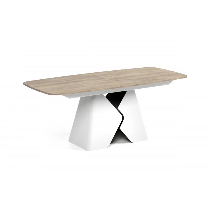 Prostokątny stół rozkładany Prisma 180 biała podstawa