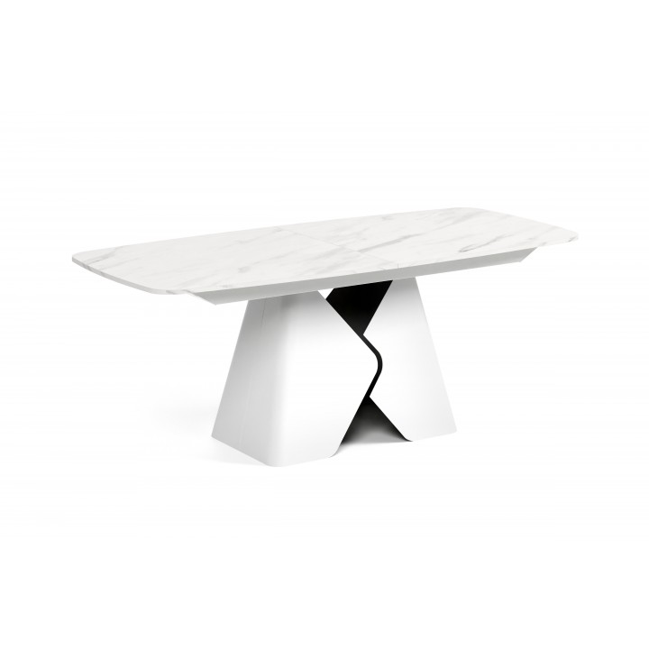 Prostokątny stół rozkładany Prisma 180 biała podstawa