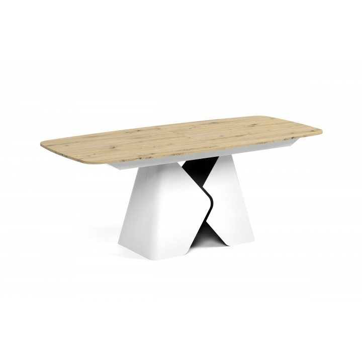 Prostokątny stół rozkładany Prisma 200 biała podstawa