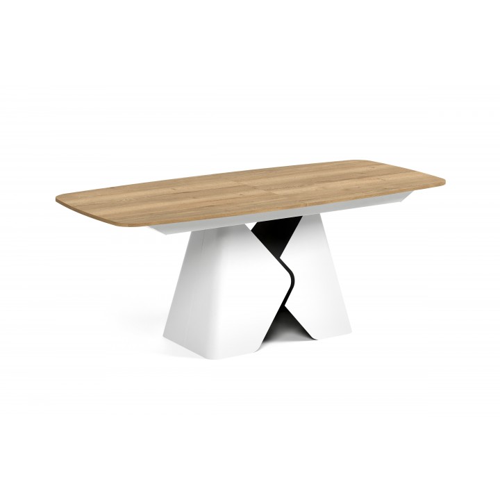 Prostokątny stół rozkładany Prisma 200 biała podstawa