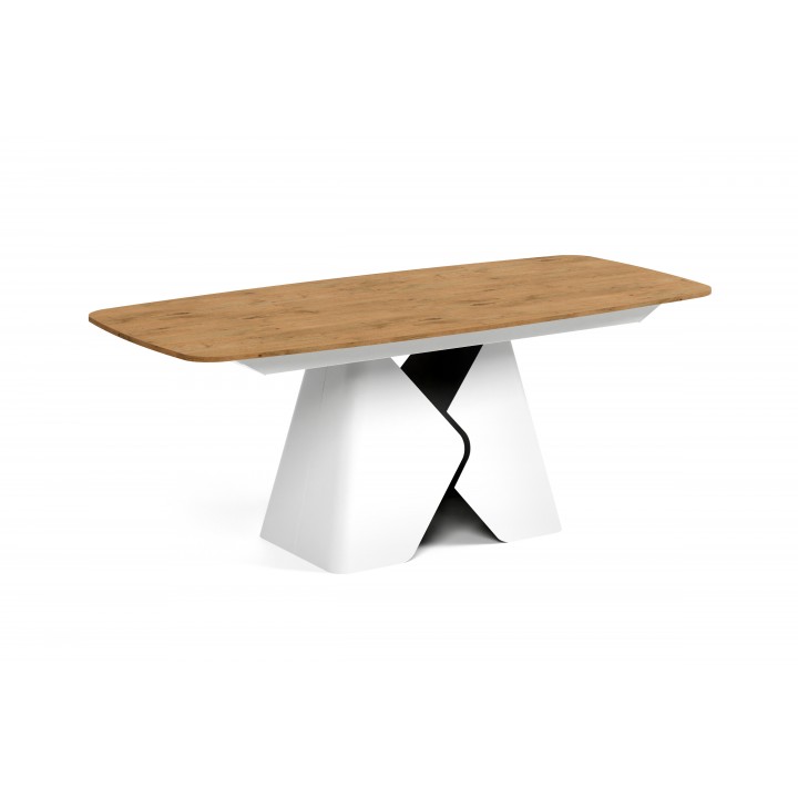 Prostokątny stół rozkładany Prisma 200 biała podstawa