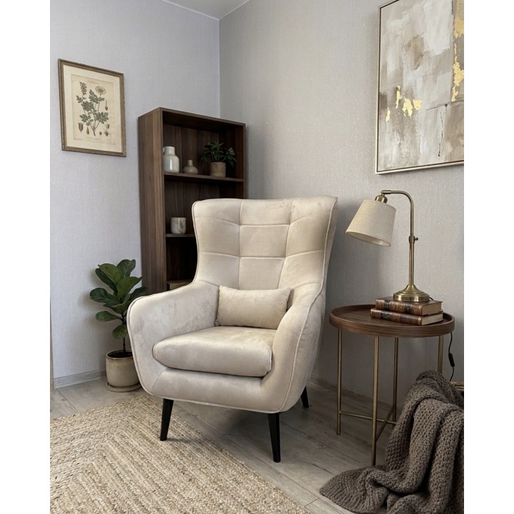 Fotel wypoczynkowy Lord z podnóżkiem beżowy powystawowy