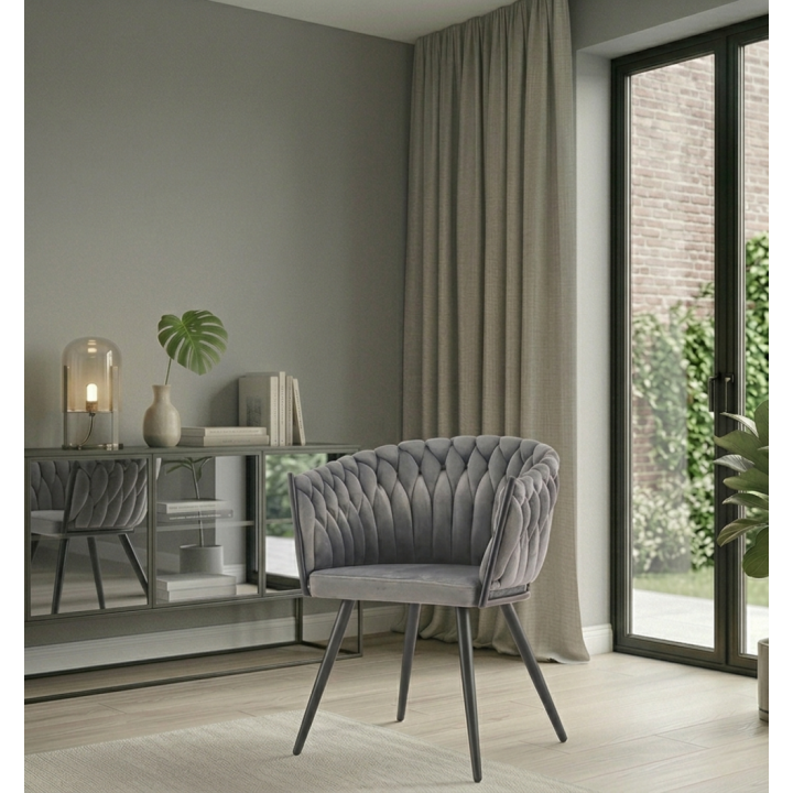 Krzesło tapicerowane Rosa szare